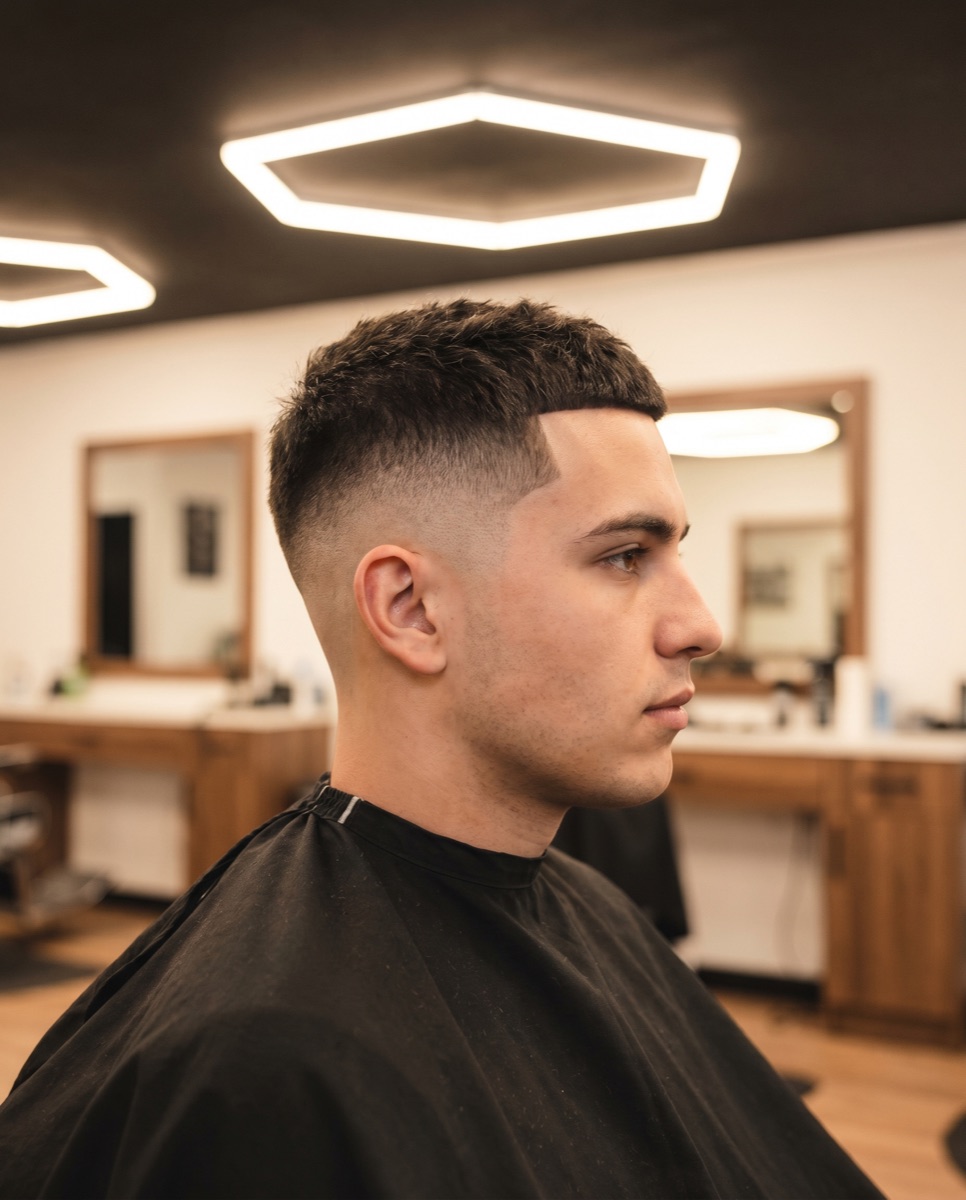 Fresh mid skin fade haircut at Albert Style Barber Shop
